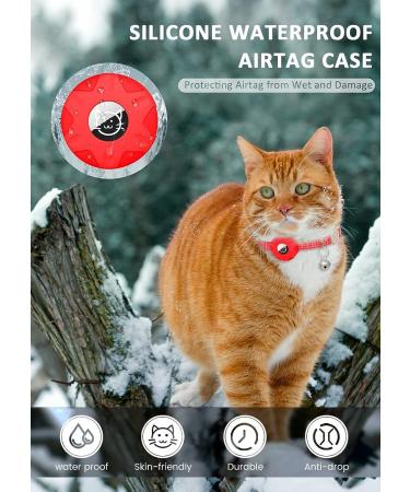Reflective Airtag Cat Neck Band - Light Tracker Collar with Bell for Kittens & Cats - Red - Buy Online on GoSupps.com