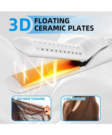 360 Airflow Styler | WIZCHARK 2-in-1 Flat Iron & Curler | Professional Hair Straightener with Cooling Vents | Dual Voltage White Gold Hair Tool - Buy Online on GoSupps.com