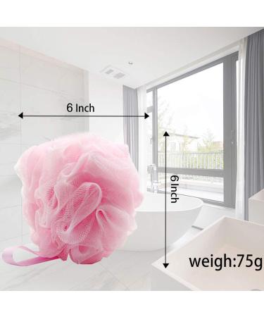 5 Pack Large Soft Bath Loofahs Poufs for Men and Women - Exfoliating Body Scrubber for Silky Skin - 65g/Pcs - Pink - Buy Online on GoSupps.com