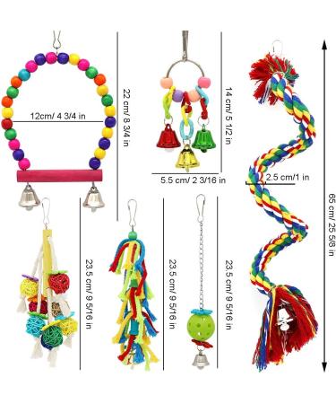 6 PCS Small Bird Swing Toys - Natural Wood & Rope Bungee Bird Toy for Parrots, Parakeets, Cockatiel, Conure, & Other Small Birds - Buy Online on GoSupps.com