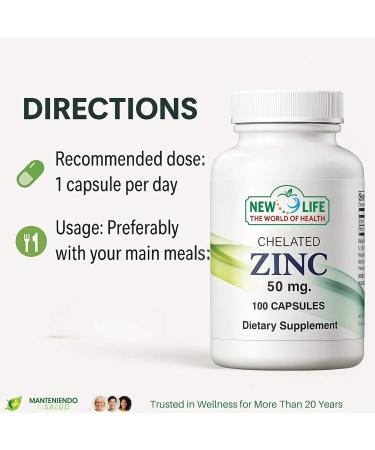 New Life Zinc 50mg Immune Support Essential Mineral 100 Capsules 100 Capsules - Buy Online on GoSupps.com
