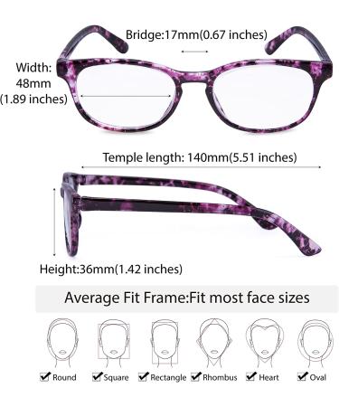 4-Pack Fashionable Multicolored Women's Reading Glasses, 2.5x Magnification - Buy Online on GoSupps.com