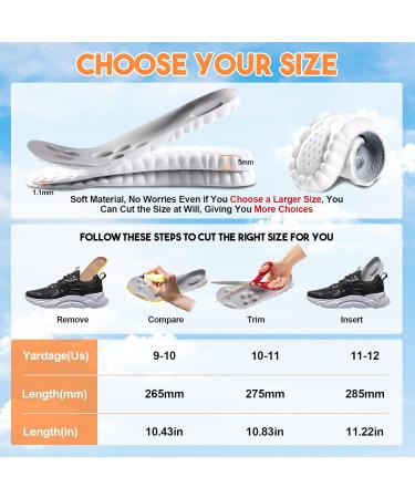 4D Insoles - Ultra Comfort Plantar Fasciitis & Sports Insoles | Cloud Technology Foot Support (Gray Size 11-12 - Buy Online on GoSupps.com