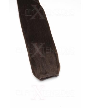 Glamxtensions real hair wig elegant half -wig helped Wig trendy wig - clip in extensions remy real hair in various colors 50cm (02 dark brown) No. 02 dark brown