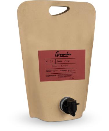 INTERCABO ORGANIC bag in box shampoo refill - mint shampoo to improve hair health 3L. Eco-friendly packaging and carry handle. Save money and the environment.