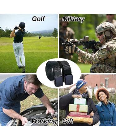 WYUZE 2 Pack Black Nylon Tactical Web Belt 1.5 for Men - Outdoor Military Style, Adjustable Waist size below 42 - Durable & Functional - Buy Online on GoSupps.com