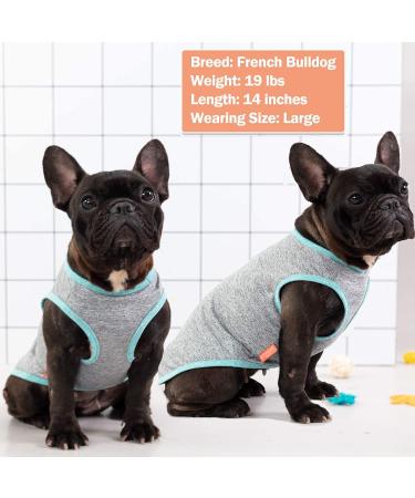 KYEESE 2 Pack Sun Protection Dog Shirts - Reflective Label Tank Top for Small Medium Dogs - Grey+Blue - Size 18 - Buy Online on GoSupps.com