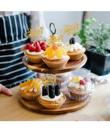 Zerodeko 15pcs 2024 Graduation Cupcake Toppers Glitter Class of 2024 Cupcake Toppers Grad Cap Food Appetizer Cupcake Picks Graduation Party Decorations - Buy Online on GoSupps.com