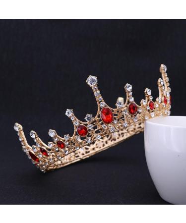 Frcolor Queen Crowns | Rhinestone Baroque Vintage Wedding Tiara & Crowns in Red - International Shipping Available - Buy Online on GoSupps.com