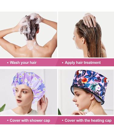 Hair Steamer Heating Cap for Deep Conditioning - Electric Hair Spa Beauty Steamer Hat for Nourishing Thermal Treatment at Home with Flower Design - Buy Online on GoSupps.com