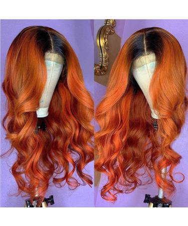 Saupa real hair wig hair Hair resistant fiber Breatatable Lace Front Wig Long Wavy Wig Pre Plucked Natural Hairline for Women wig real hair Halloween ladies orange hair 26inch