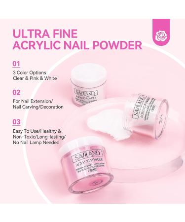 Saviland Acrylic Nail Kit with Drill, UV Light, and Nail Tools - Clear, White, Pink Powder, Liquid, Gel Polish - DIY Nail Art Set for Acrylic and Gel Nails - Buy Online on GoSupps.com