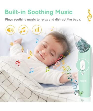 iSiMEE Baby Nasal Aspirator - Electric Mucus Sucker with Music, 2 Tip Sizes, Safe & Hygienic for Infantsم€گGreenم€‘ - Buy Online on GoSupps.com