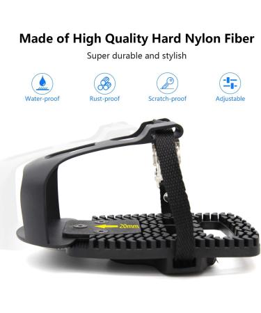 Adjustable Plastic Pedal Adapter with Toe Clips and Straps for Peloton Bike - Buy Online on GoSupps.com
