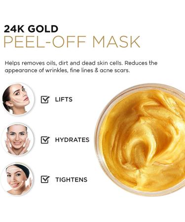 24K Gold Face Mask Deep Pore Cleansing Moisturizing Face Mask Brightening Nourishing Reduces Pores and Removes Blackheads Face Mask for Women and Men 120ml - Buy Online on GoSupps.com
