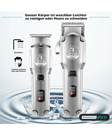 VGR Professional Hair Clippers and Hair Trimmer for Men Cordless Barber Kits LED Display Waterproof - Buy Online on GoSupps.com