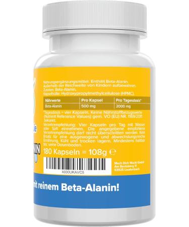 Beta Alanine Capsules 500mg | Vegan & Lab Tested | No Additives | Carnosine Booster for Muscle Building - Vitamineule  - Buy Online on GoSupps.com