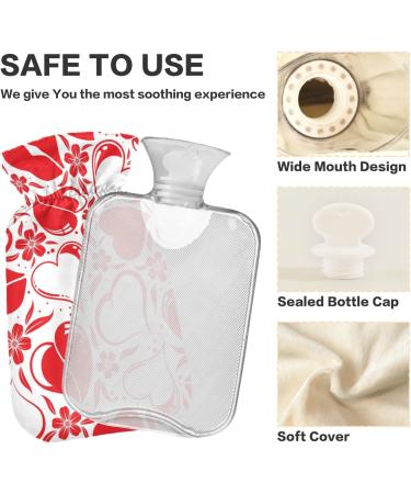 Heart Valentine Hot Water Bottle - 1L BPA Free | Small Pain Relief Hot Bag for Cold & Hot Compress - Buy Online on GoSupps.com