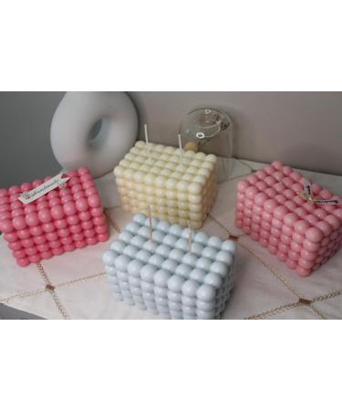 Set of 2 Huge Bubble Candles - 100% Natural Soy Wax for Gender Reveal Birthday & Wedding | Pink & Blue - Pink Lily Matcha - Buy Online on GoSupps.com