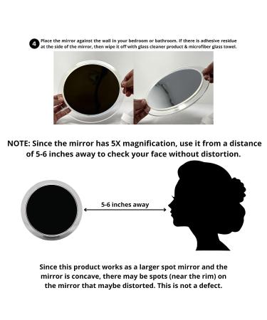 Rucci 5X Magnifying Makeup Mirror with 3 Suction Cups - Perfect for Precise Makeup Application - Buy Online on GoSupps.com