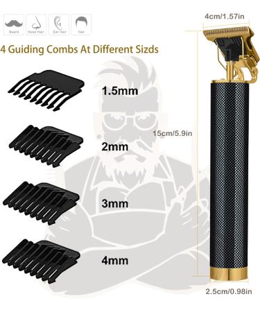 Precision T-Blade Professional Trimmer Set - Zero Gapped Hair Cutting Kit for Barbers & Home Use | Includes 4 Guide Combs - Buy Online on GoSupps.com