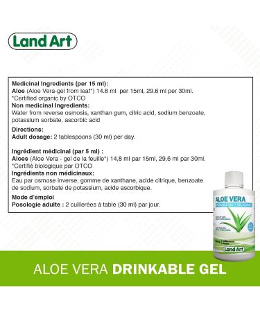 Pure Aloe Vera Drinkable Gel Unflavoured 500mL - Cold-Processed from Organic Fresh Leaves - for Heartburn Relief - Acid Reflux - Made In Canada (Pack of 2) 500 ml (Pack of 2) - Buy Online on GoSupps.com