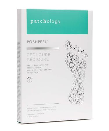 Patchology PoshPeel Pedi Cure - Intensive Foot Peel Mask Treatment and Deep Skin Exfoliation for Calloused and Dry Cracked Feet - Achieve Baby-soft and Renewed Skin (1 Pair) XL
