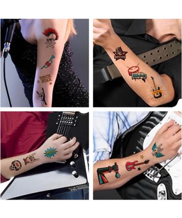 20 Sheets Rock and Roll Temporary Tattoos Rock Star Party Favors Party Decorations Supplies Gifts Born to Rock 50s/80s Rock Theme Party Temporary Tattoos - Buy Online on GoSupps.com