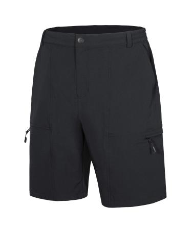 Libin Men's Outdoor Hiking Shorts Lightweight Quick Dry Stretch Cargo Shorts Travel Fishing Golf Tactical Shorts Black X-Large