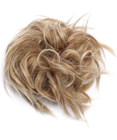 Synthetic Messy Hair Bun Chignons - Sandy Blonde to Bleach Blonde Curly Hair Extensions - Buy Online on GoSupps.com
