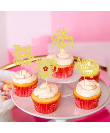 Keaziu 24 Pack Happy Mothers Day Cupcake Toppers Butterfly Best Mom Cupcake Picks Mom's Theme Happy Mother's Day Women Birthday Party Cake Decorations Supplies flower - Buy Online on GoSupps.com