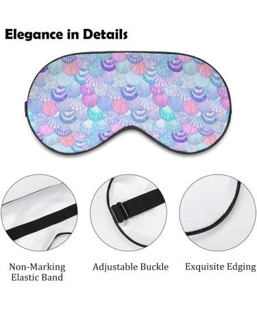 Watercolor Sea Shell Sleep Mask for Women - Adjustable Eye Shades with Elastic Strap for Comfortable Sleep - Buy Online on GoSupps.com