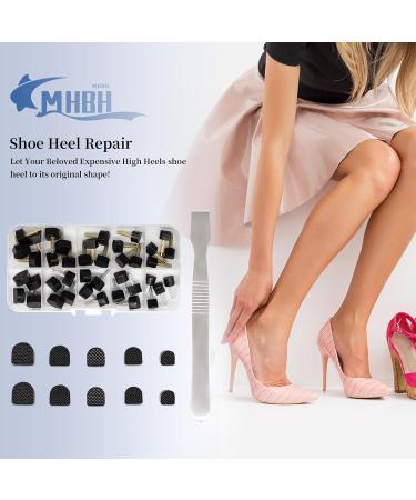 High Heel Tips Replacement Caps - 20 Pairs Shoe Repair Kit for Women | U Shape Heel Inserts | 5 Sizes Available (Black - Buy Online on GoSupps.com