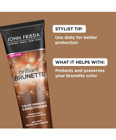 John Frieda Brilliant Brunette Color Protecting Conditioner - Anti-Fade Formula for Color Treated Hair (2 x 8.45 Oz) - Shop Internationally - Buy Online on GoSupps.com