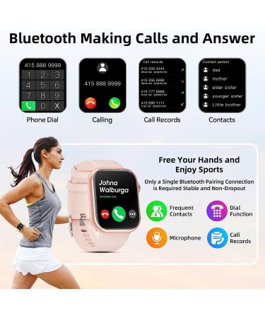 2023 Newest Smart Watch - Answer/Make Calls, Heart Rate Monitor, Fitness Tracker, Waterproof, Multiple Sports Modes - Pink - Buy Online on GoSupps.com