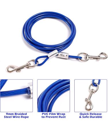 JETOP Heavy Duty Dog Stake & 10 ft Dog Chains Steel Spiral Ground Dog Spike for Outdoor Yard and Camping Dog Camping Accessories for Puppy Pet and Medium Dogs (176 lbs of pull) (Blue) - Buy Online on GoSupps.com