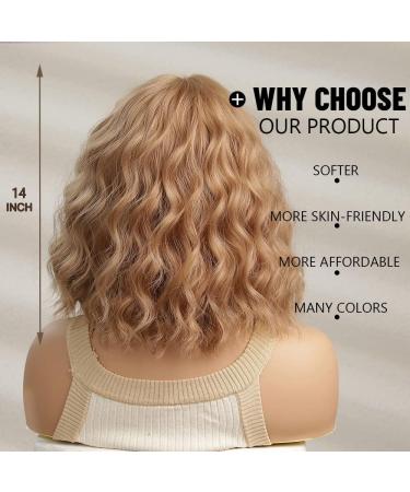 Esmee Short Wave Strawberry Blonde Bob Wig 14 Inch - Shoulder Length Synthetic Wig for Women - Ideal for Daily Wear, Parties, and Cosplay - Buy Online on GoSupps.com