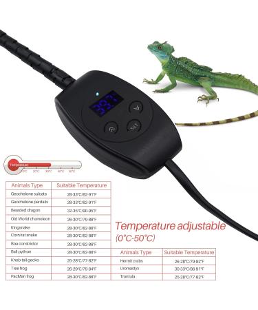 Reptile Heat Pad 6W Under Tank Terrarium Warmer Heating Mat and Digital Thermostat Controller for Turtles Lizards Frogs and Other Small Animals Multi Sizes - Buy Online on GoSupps.com