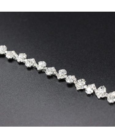 Jerler 1 Yard Rhinestone Trim - Crystal Rhinestone Chain Applique - DIY Decoration and Wedding Clothing Embellishments - Silver - 0.4 Width - Buy Online on GoSupps.com