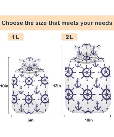 NAANLE OCEAN Compass Anchor Hot Water Bottle - 2L Transparent for Heat & Cold Therapy Pain Relief - Buy Online on GoSupps.com