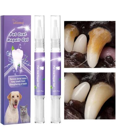 6 Pet Oral Repair Gel - Dog Breath Eliminator Gel - Pet Oral Repair Without Brushing - Natural Pet Teeth Care Solution for Cat Dog 2pcs - Buy Online on GoSupps.com