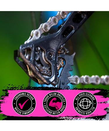Muc-Off 206 5 Piece Premium Brush Kit - Bike Cleaning Brushes with Nylon Bristles and Rubberised Handles - Buy Online on GoSupps.com