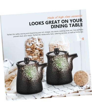 Zerodeko Soy Sauce Pot Vinegar Pot Liquid Containers Oil-brushing Bottle Vinegar Container Salad Dressing Dispenser Japanese Decor Condiment Jar Oil Decanter Spray Syrup Ceramics 10X8.5X7CM Green - Buy Online on GoSupps.com