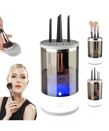 Electric Makeup Brush Cleaner and Dryer with Makeup Brush Cleaner Mat Electric Cosmetic Make Up Brushes Set Cleaning All Size Brush USB Charging Automatic Cosmetic Brush Cleaner