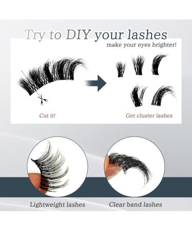 Shop Half Lashes: 14 Pairs Natural Cat Eye False Eyelashes - Handmade Soft Faux Mink & Clear Band - Buy Online on GoSupps.com