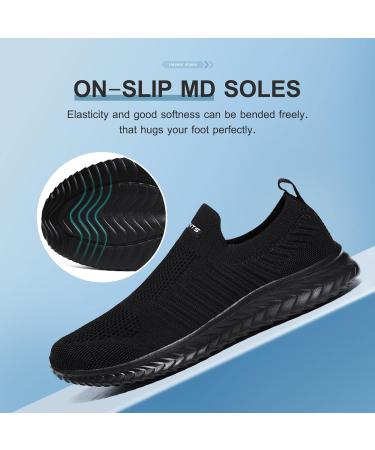 Slip On Sneakers for Men & Women - Comfortable Breathable Outdoor & Sports Shoes | Memory Foam Lightweight Leisure Shoes - Size 41 EU - All Black - Buy Online on GoSupps.com