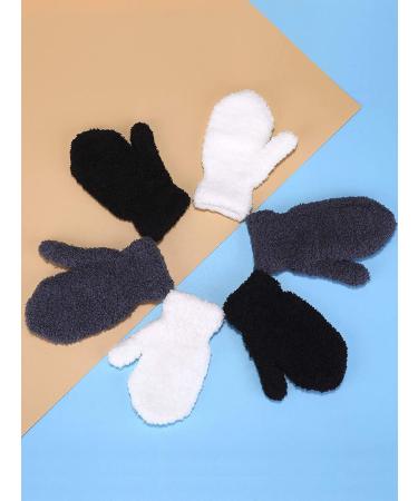 6 Pairs Kids Magic Stretch Mittens - Winter Thermal Gloves for Boys & Girls 5-10 Years - Simple Color - Buy Online on GoSupps.com