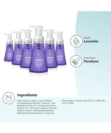 Method Foaming Hand Soap French Lavender 10 Fl Oz (Pack of 6) - Biodegradable Formula | Lavender Scented Hand Wash - Eco-Friendly Option - Buy Online on GoSupps.com