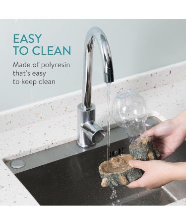 Navaris Reptile Water Dispenser - 400ml Realistic Tortoise Accessories - Large Water Bowl Dish - Bowls for Reptiles & Amphibians - Buy Online on GoSupps.com