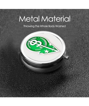 Green Hair Symbol Round Pill Box - 3 Compartment Portable Travel Organizer for Vitamins & Medication - Buy Online on GoSupps.com